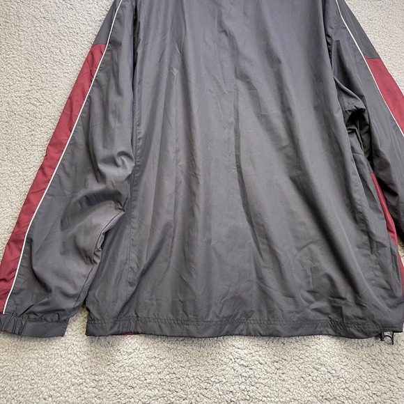 Sport Tek Jacket Men's XL Red Gray Nylon Windbreaker Activewear Full Zip - Picture 8 of 10